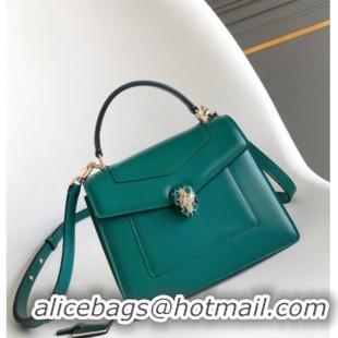Top Quality Bvlgari Serpenti Forever Medium Top Handle bag in Calfskin 1030 Green 2024