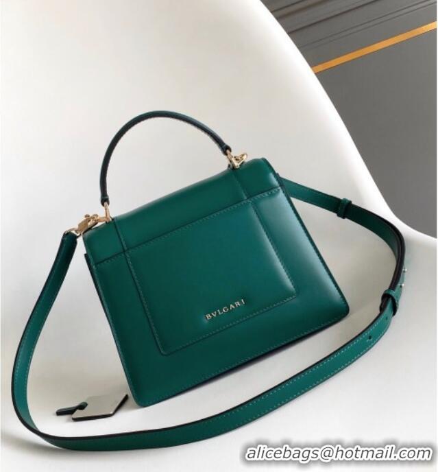 Top Quality Bvlgari Serpenti Forever Medium Top Handle bag in Calfskin 1030 Green 2024