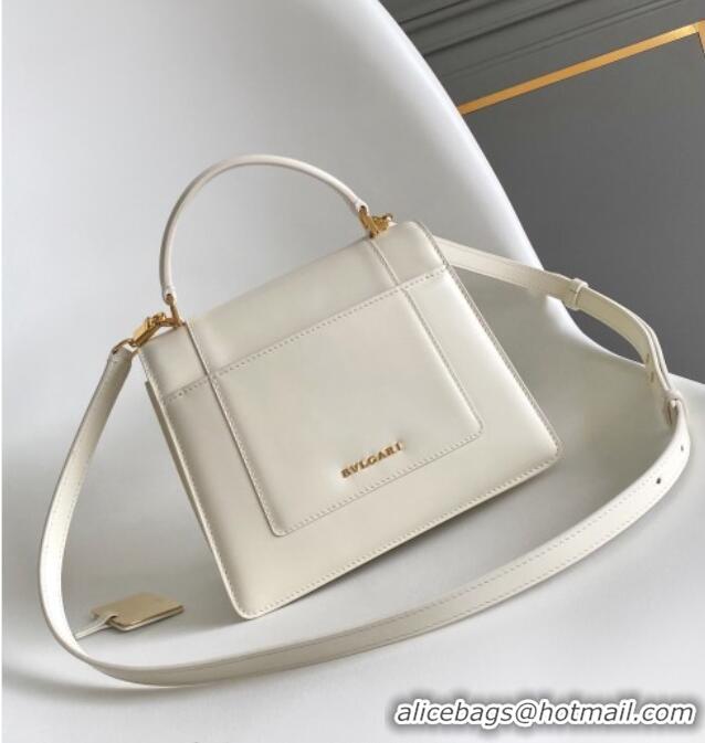 Luxury Cheap Bvlgari Serpenti Forever Medium Top Handle bag in Calfskin 1030 White 2024