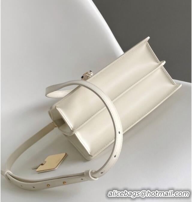 Luxury Cheap Bvlgari Serpenti Forever Medium Top Handle bag in Calfskin 1030 White 2024