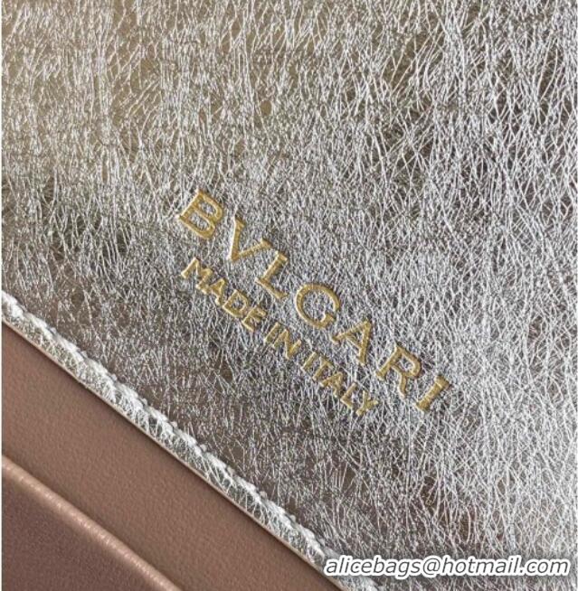 Unique Grade Bvlgari Serpenti Forever Mini Top Handle bag in Calfskin 1030 Silver 2024