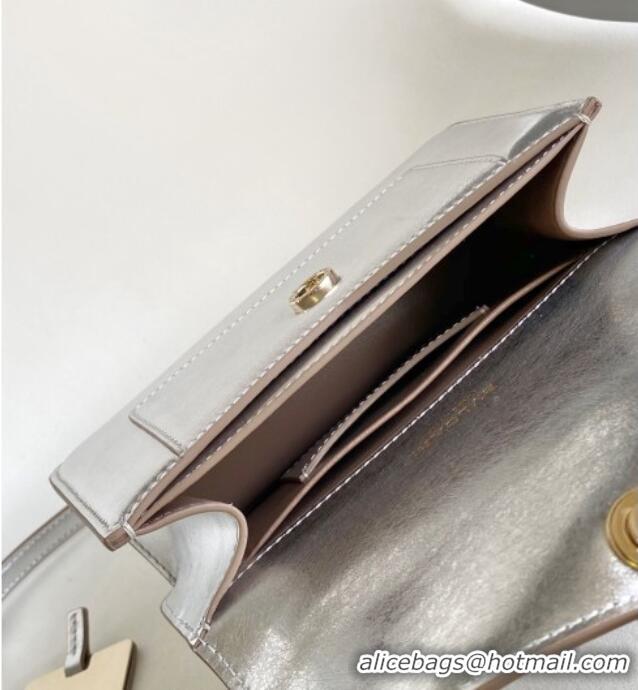 Unique Grade Bvlgari Serpenti Forever Mini Top Handle bag in Calfskin 1030 Silver 2024