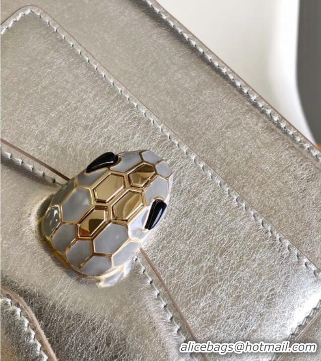 Unique Grade Bvlgari Serpenti Forever Mini Top Handle bag in Calfskin 1030 Silver 2024