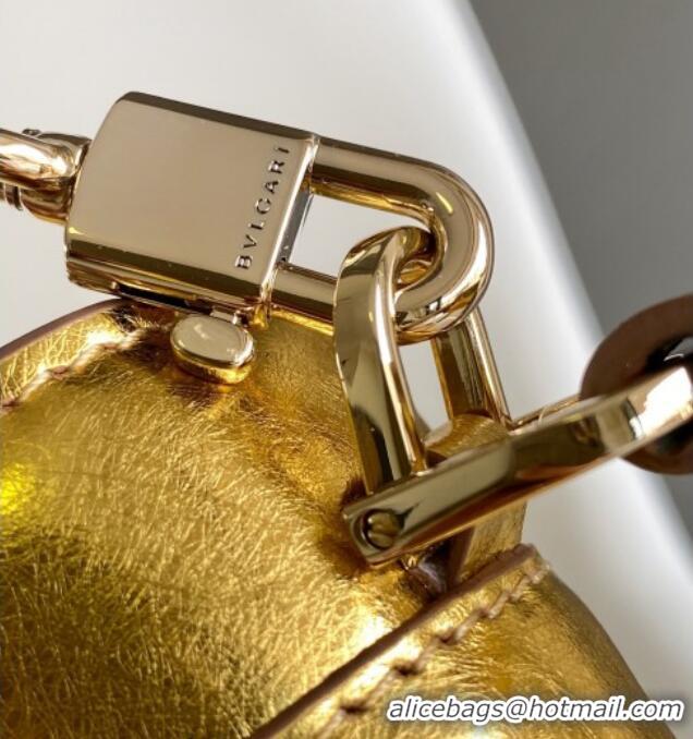 Luxury Discount Bvlgari Serpenti Forever Mini Top Handle bag in Calfskin 1030 Gold 2024