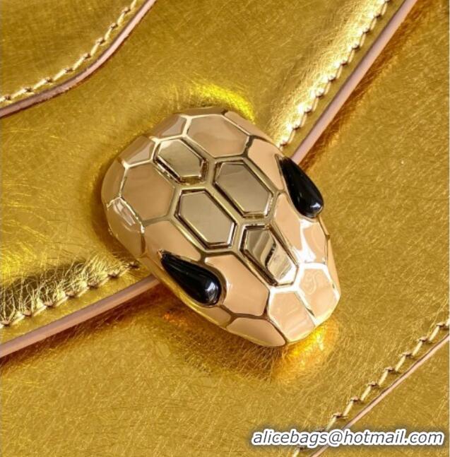 Luxury Discount Bvlgari Serpenti Forever Mini Top Handle bag in Calfskin 1030 Gold 2024