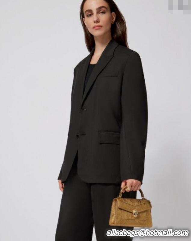 Luxury Discount Bvlgari Serpenti Forever Mini Top Handle bag in Calfskin 1030 Gold 2024