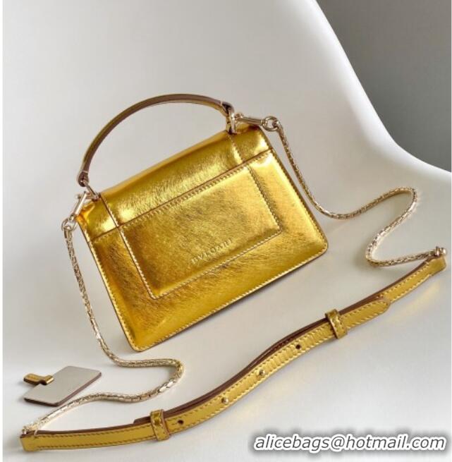 Luxury Discount Bvlgari Serpenti Forever Mini Top Handle bag in Calfskin 1030 Gold 2024