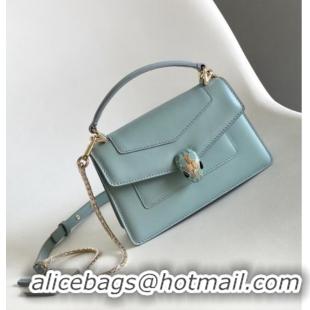 Top Grade Bvlgari Serpenti Forever Mini Top Handle bag in Calfskin 1030 Blue 2024