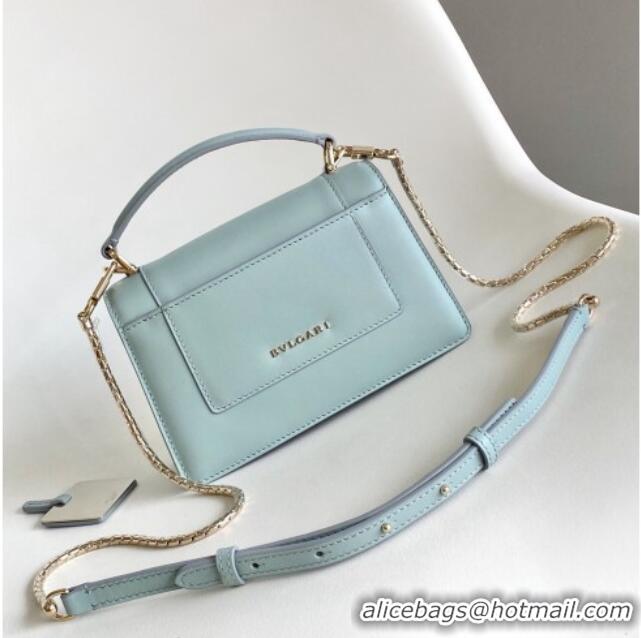 Top Grade Bvlgari Serpenti Forever Mini Top Handle bag in Calfskin 1030 Blue 2024
