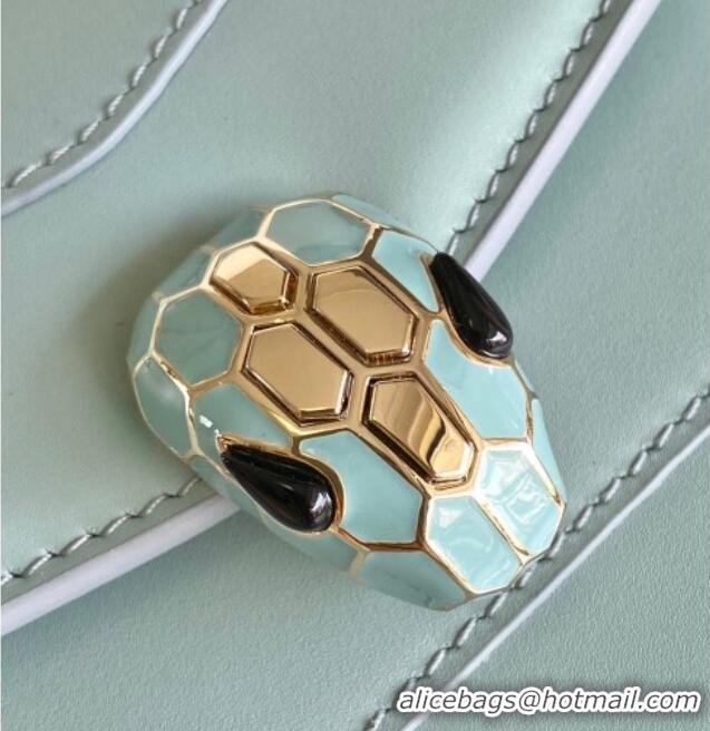 Top Grade Bvlgari Serpenti Forever Mini Top Handle bag in Calfskin 1030 Blue 2024