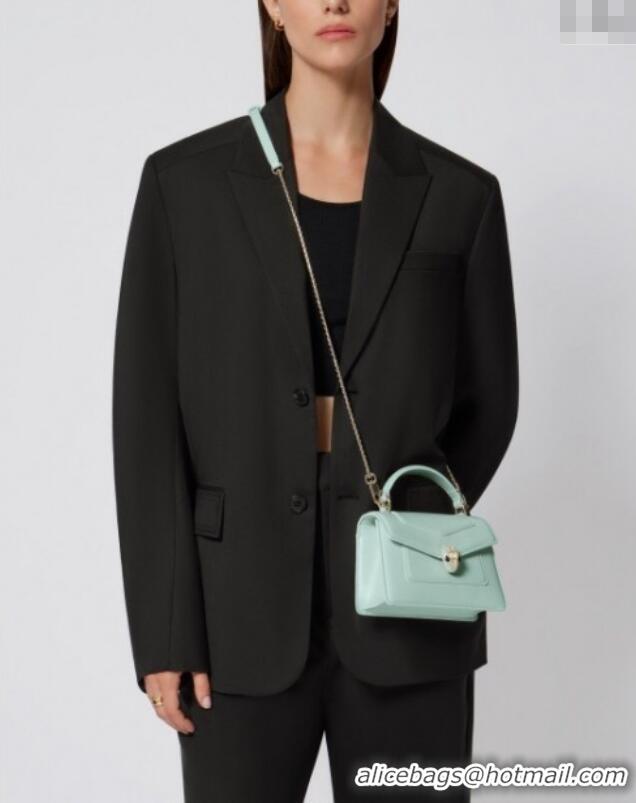 Top Grade Bvlgari Serpenti Forever Mini Top Handle bag in Calfskin 1030 Blue 2024