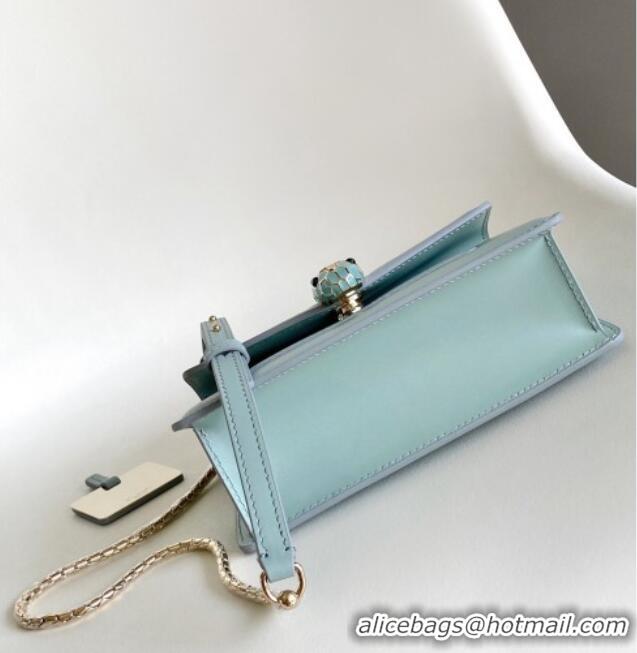 Top Grade Bvlgari Serpenti Forever Mini Top Handle bag in Calfskin 1030 Blue 2024