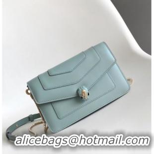 Promotional Bvlgari Serpenti Forever Chain Wallet Mini Crossbody bag in Calfskin 1030 Blue 2024