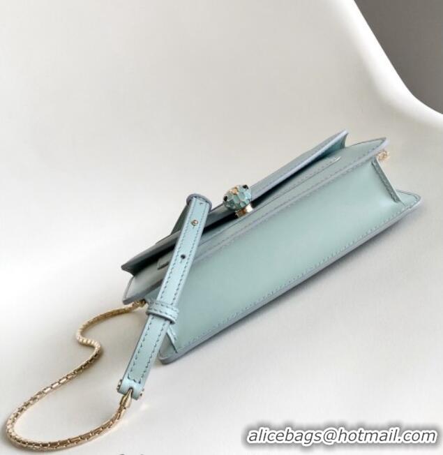 Promotional Bvlgari Serpenti Forever Chain Wallet Mini Crossbody bag in Calfskin 1030 Blue 2024