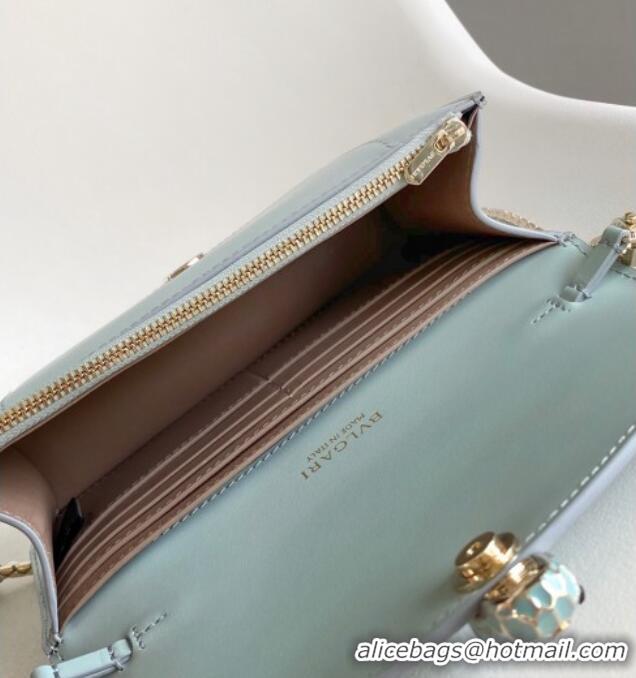 Promotional Bvlgari Serpenti Forever Chain Wallet Mini Crossbody bag in Calfskin 1030 Blue 2024