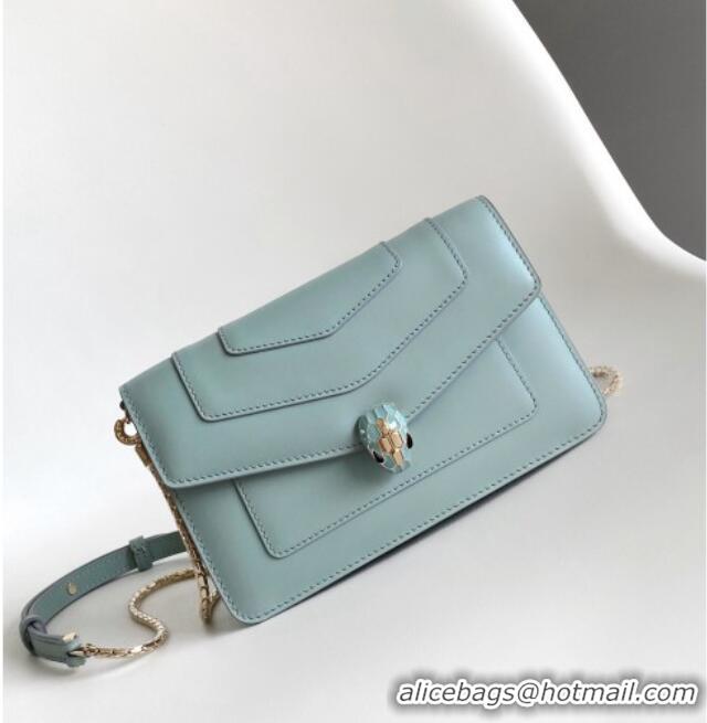 Promotional Bvlgari Serpenti Forever Chain Wallet Mini Crossbody bag in Calfskin 1030 Blue 2024