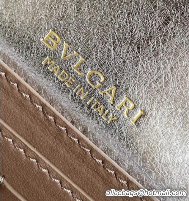 New Design Bvlgari Serpenti Forever Chain Wallet Mini Crossbody bag in Calfskin 1030 Silver 2024