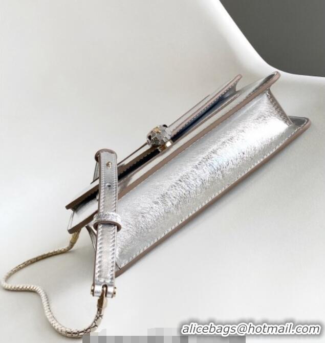 New Design Bvlgari Serpenti Forever Chain Wallet Mini Crossbody bag in Calfskin 1030 Silver 2024