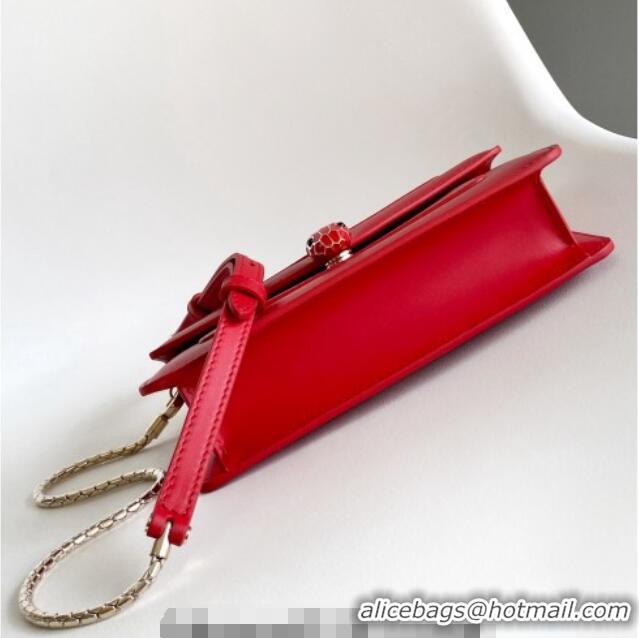 Grade Quality Bvlgari Serpenti Forever Chain Wallet Mini Crossbody bag in Calfskin 1030 Red 2024