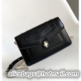 Best Product Bvlgari Serpenti Forever Chain Wallet Mini Crossbody bag in Calfskin 1030 Black 2024