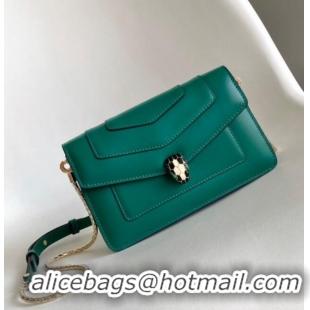 Best Price Bvlgari Serpenti Forever Chain Wallet Mini Crossbody bag in Calfskin 1030 Green 2024