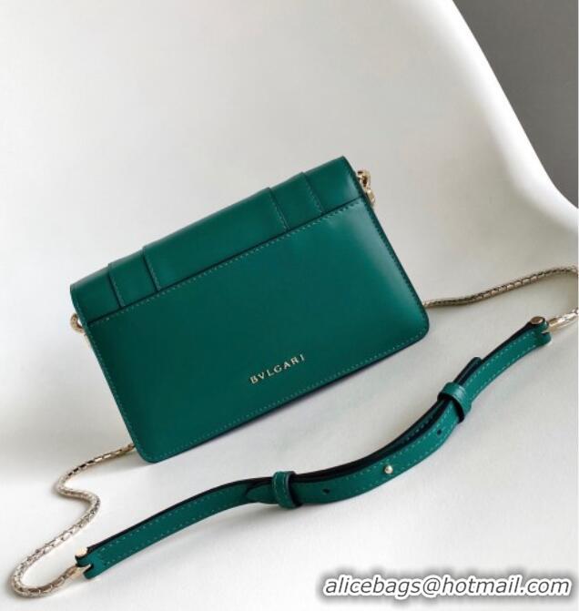 Best Price Bvlgari Serpenti Forever Chain Wallet Mini Crossbody bag in Calfskin 1030 Green 2024