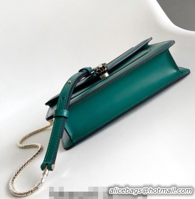 Best Price Bvlgari Serpenti Forever Chain Wallet Mini Crossbody bag in Calfskin 1030 Green 2024