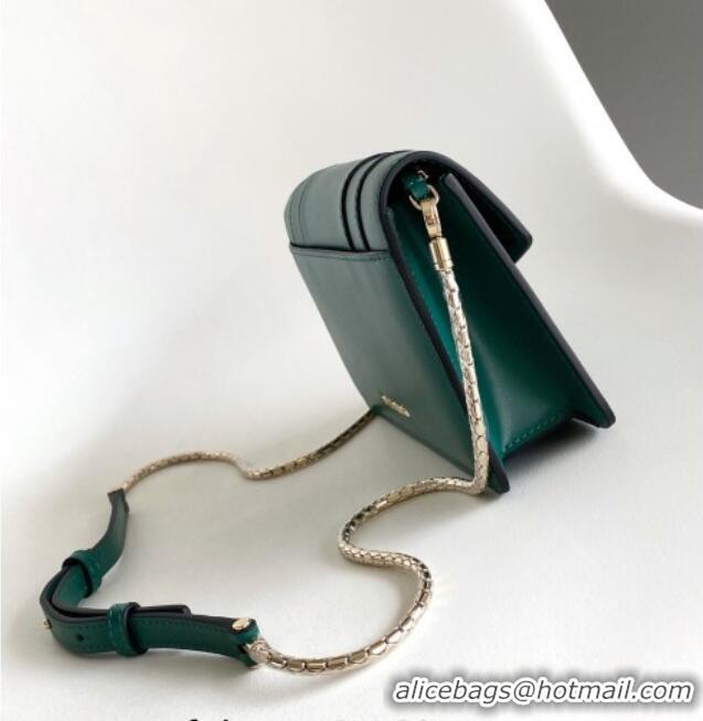 Best Price Bvlgari Serpenti Forever Chain Wallet Mini Crossbody bag in Calfskin 1030 Green 2024