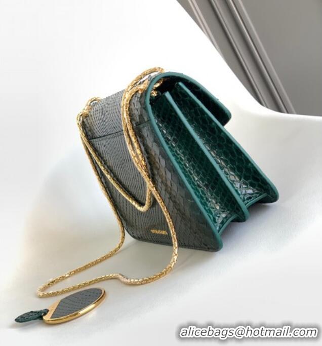 Promotional Bvlgari Serpenti Forever Medium Shoulder Bag in Shiny Python Karung Skin 30023 Green 2024