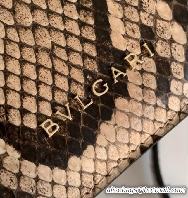 Best Quality Bvlgari Serpenti Forever Small Top Handle Bag in Shiny Python Karung Skin 30024 Grey 2024