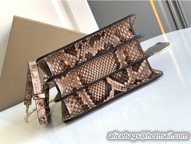 Best Quality Bvlgari Serpenti Forever Small Top Handle Bag in Shiny Python Karung Skin 30024 Grey 2024