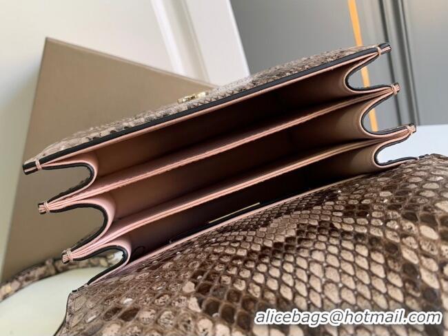 Best Quality Bvlgari Serpenti Forever Small Top Handle Bag in Shiny Python Karung Skin 30024 Grey 2024