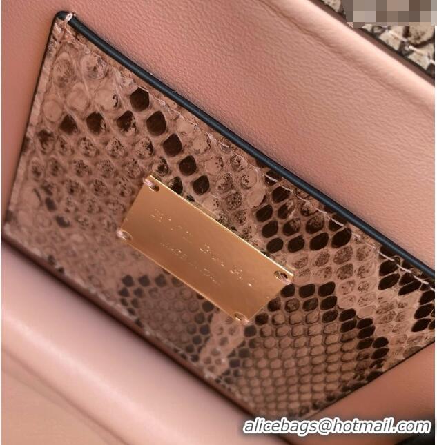 Best Quality Bvlgari Serpenti Forever Small Top Handle Bag in Shiny Python Karung Skin 30024 Grey 2024