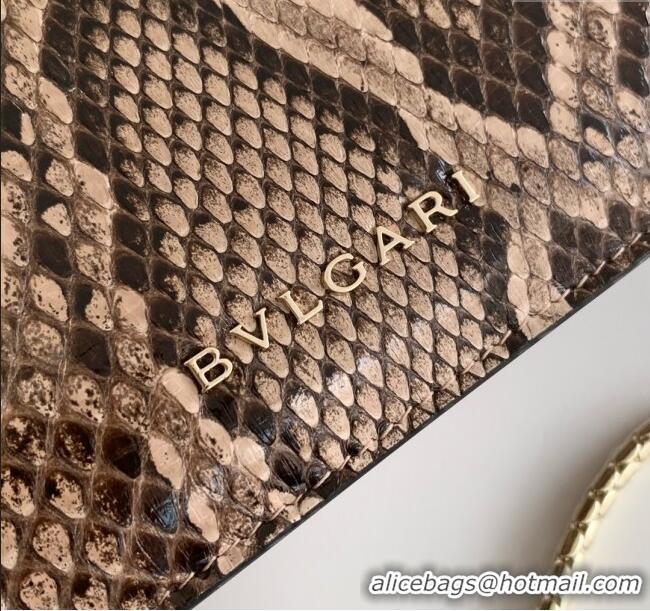 Big Discount Bvlgari Serpenti Forever Medium Shoulder Bag in Shiny Python Karung Skin 30025 Grey 2024
