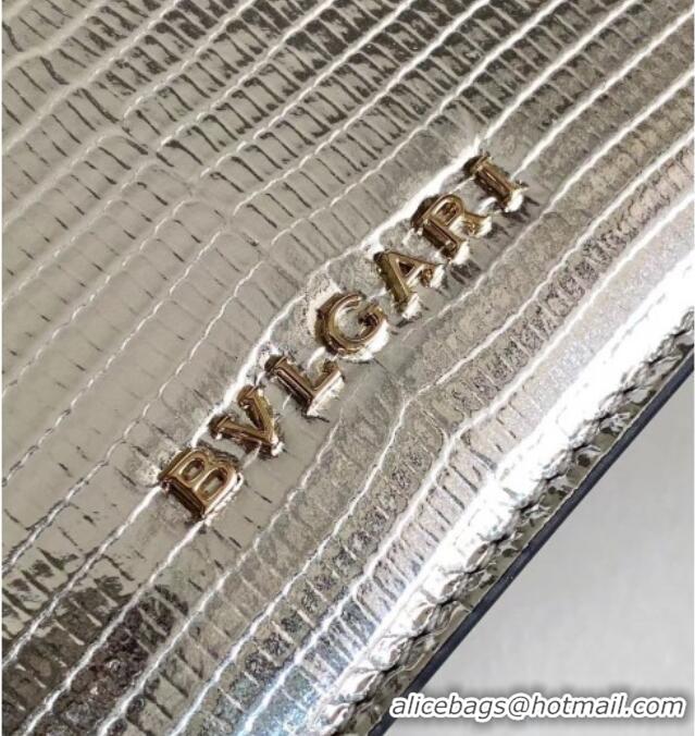 Well Crafted Bvlgari Serpenti Forever Small Crossbody Bag in Lizard Pattern Leather 30027 Silver 2023