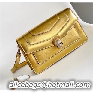 Best Price Bvlgari Serpenti Forever East-West Small Shoulder Bag in Calf Leather 30029 Gold 2024