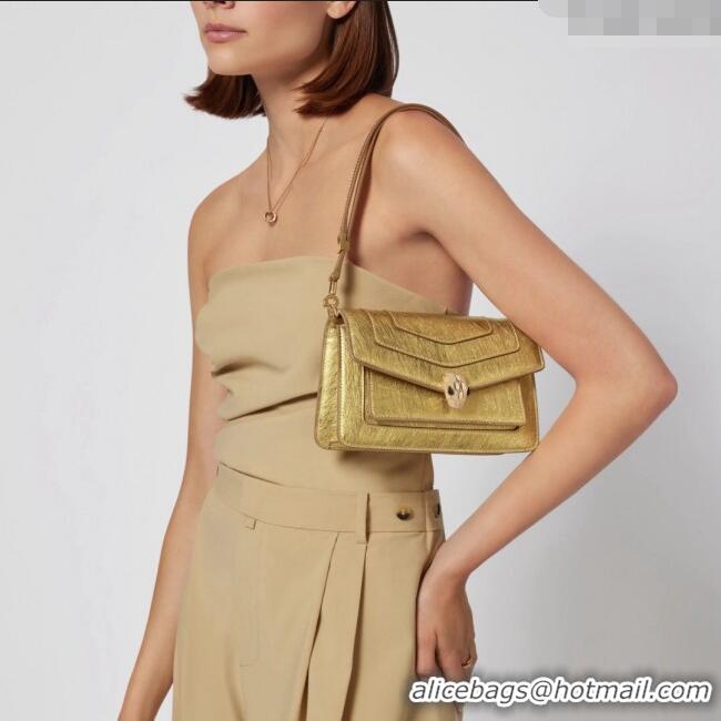 Best Price Bvlgari Serpenti Forever East-West Small Shoulder Bag in Calf Leather 30029 Gold 2024