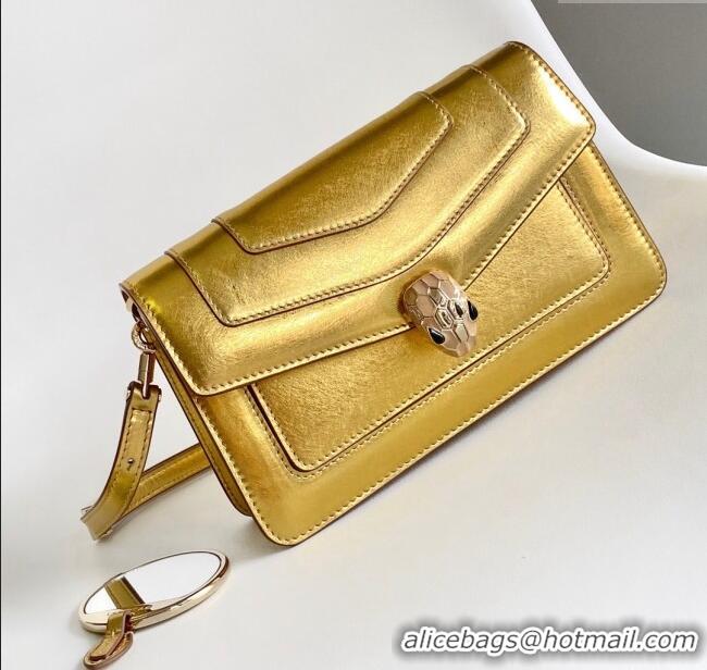Best Price Bvlgari Serpenti Forever East-West Small Shoulder Bag in Calf Leather 30029 Gold 2024