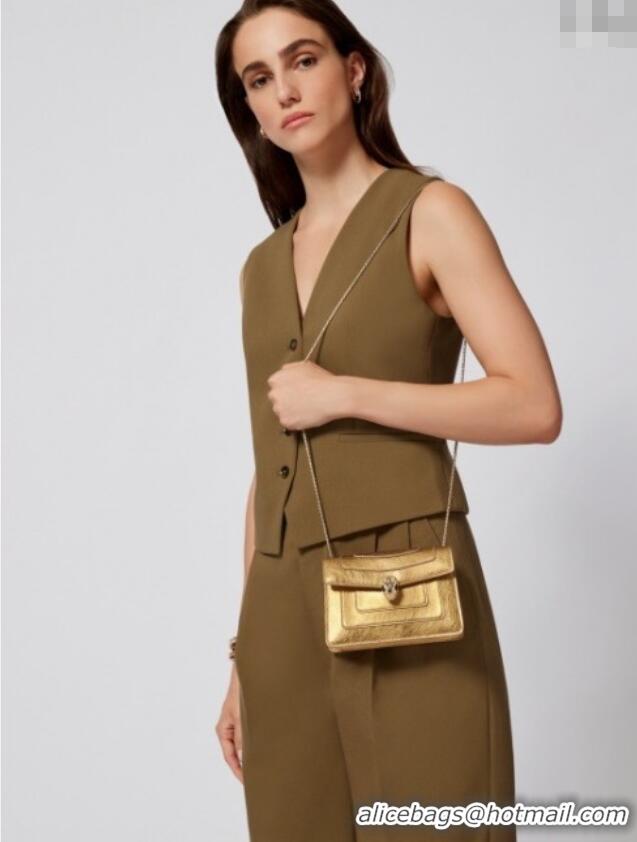 Best Price Bvlgari Serpenti Forever East-West Small Shoulder Bag in Calf Leather 30029 Gold 2024