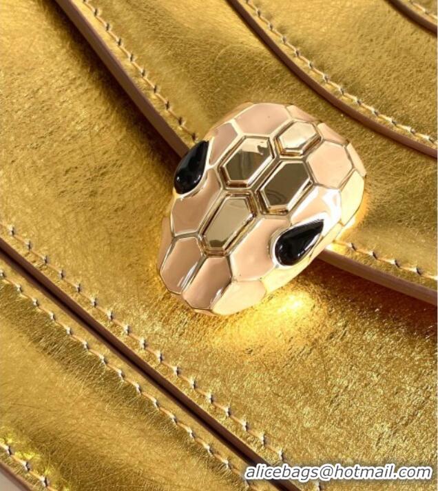 Best Price Bvlgari Serpenti Forever East-West Small Shoulder Bag in Calf Leather 30029 Gold 2024