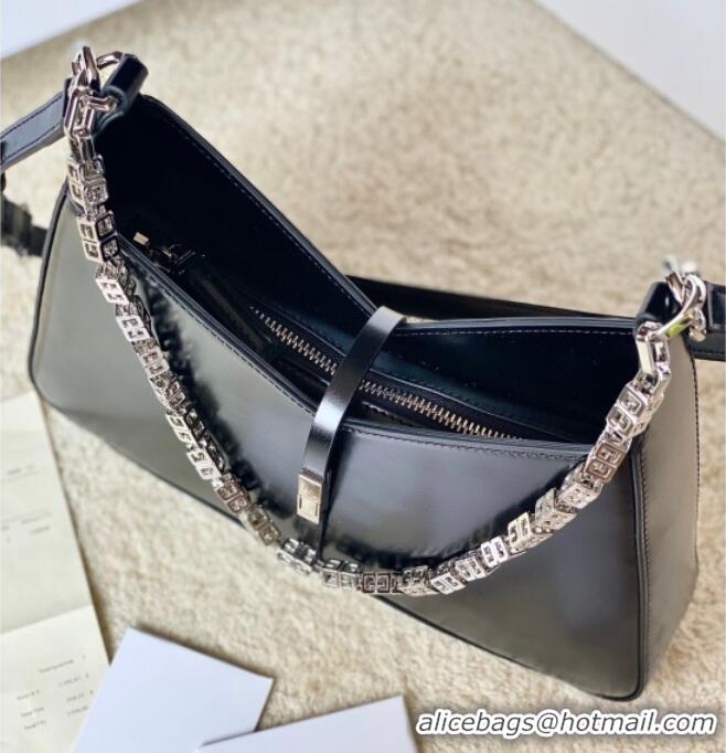 Famous Brand Givenchy Small Cut Out bag in shiny leather with chain 19119 Black 2023