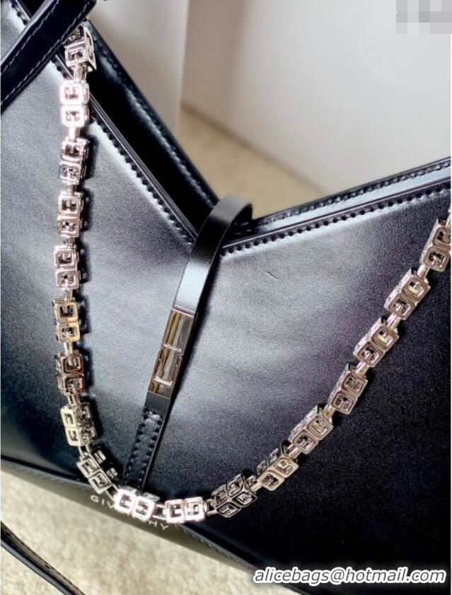 Famous Brand Givenchy Small Cut Out bag in shiny leather with chain 19119 Black 2023