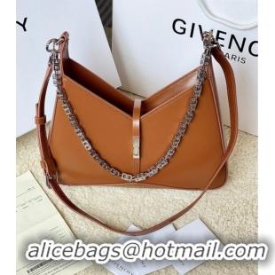 New Cheap Givenchy Small Cut Out bag in shiny leather with chain 19119 Brown 2023