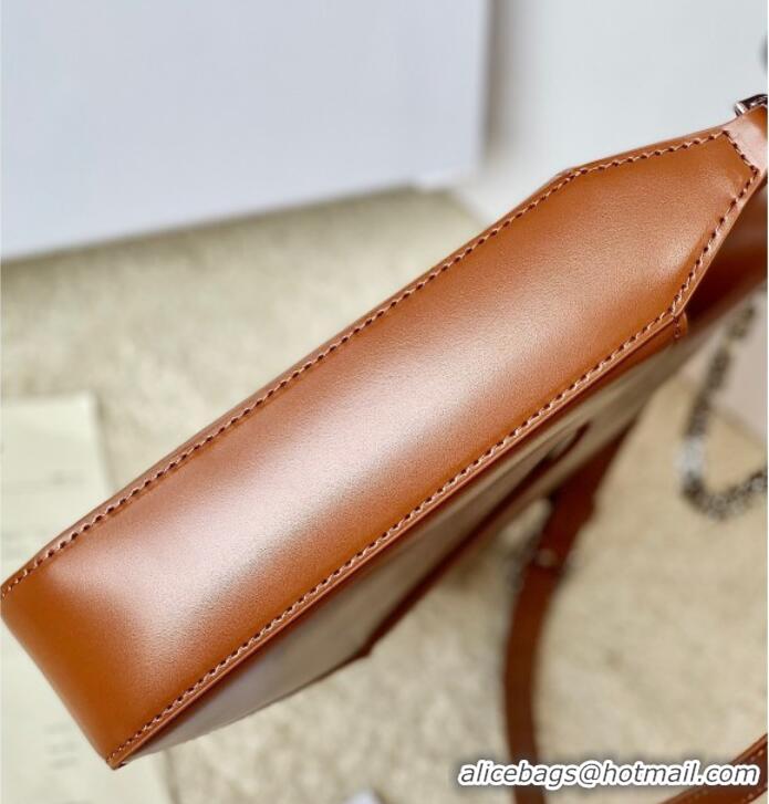 New Cheap Givenchy Small Cut Out bag in shiny leather with chain 19119 Brown 2023