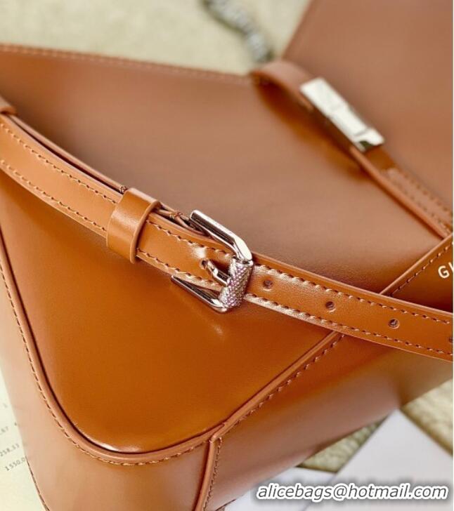 New Cheap Givenchy Small Cut Out bag in shiny leather with chain 19119 Brown 2023