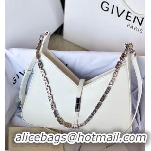 Top Design Givenchy Small Cut Out bag in shiny leather with chain 19119 White 2023