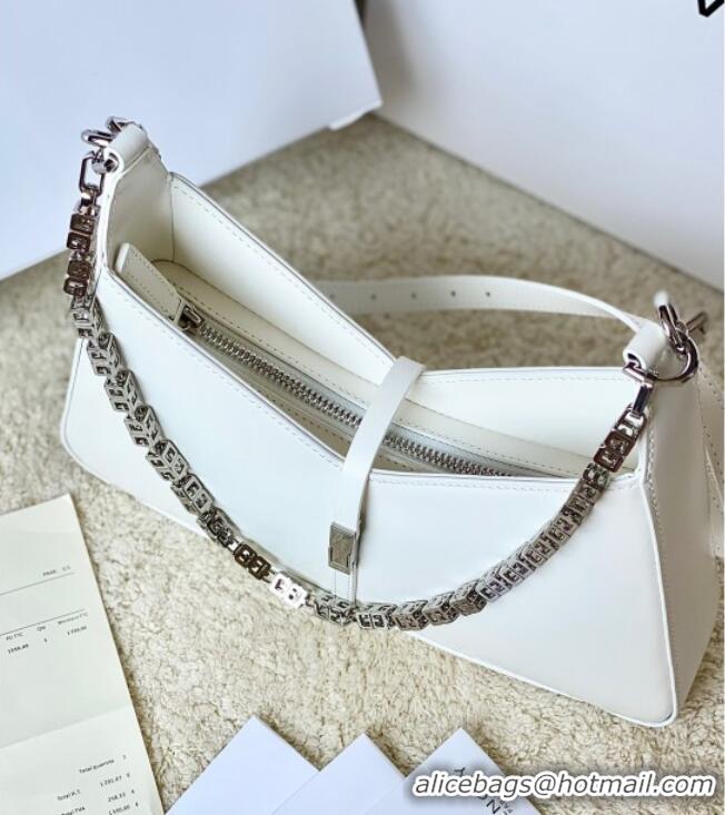 Top Design Givenchy Small Cut Out bag in shiny leather with chain 19119 White 2023