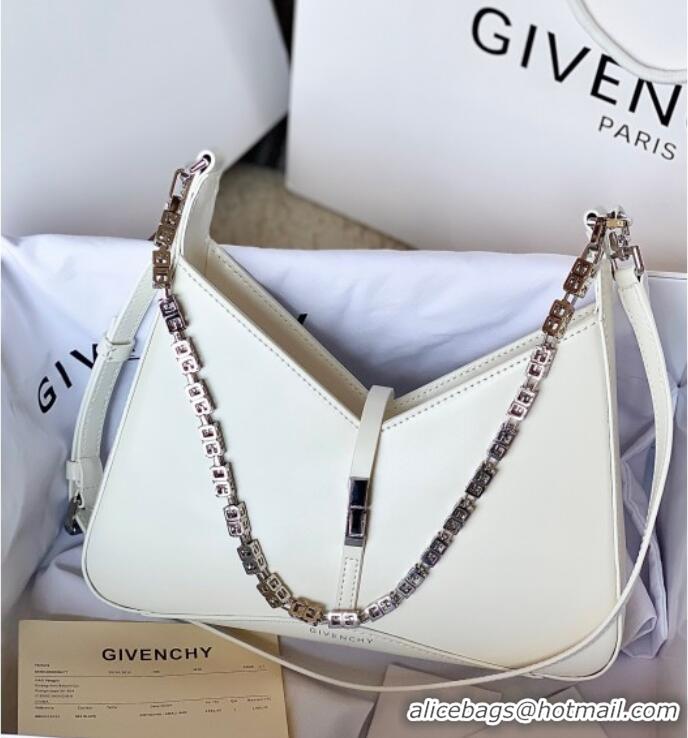 Top Design Givenchy Small Cut Out bag in shiny leather with chain 19119 White 2023