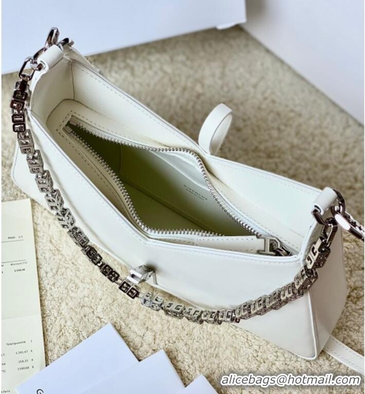Top Design Givenchy Small Cut Out bag in shiny leather with chain 19119 White 2023
