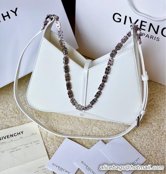 Top Design Givenchy Small Cut Out bag in shiny leather with chain 19119 White 2023